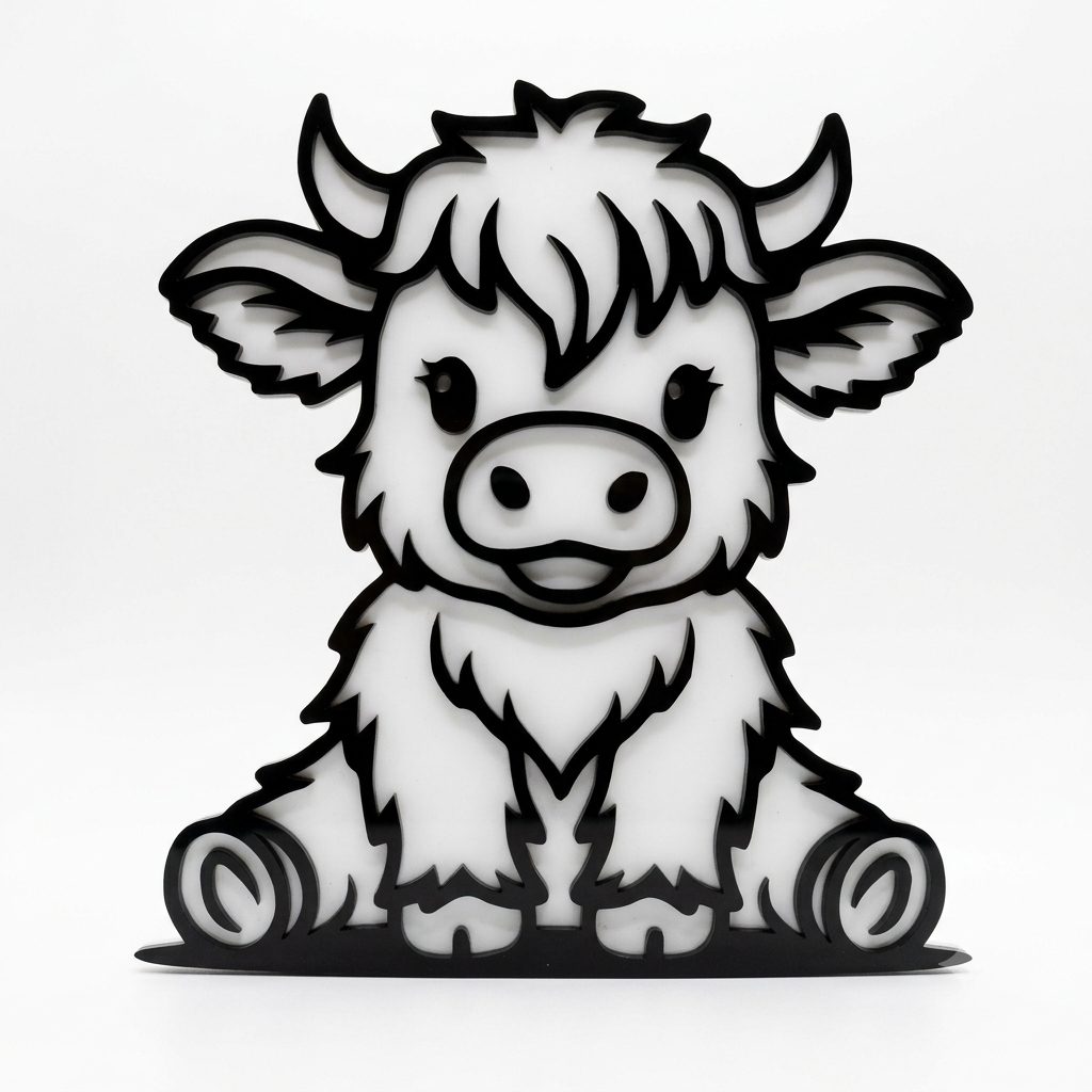 Baby Highland Cow - Double Layer Universal Badge