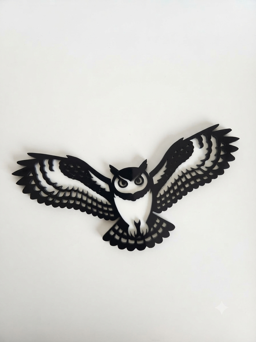 Owl - Double Layer Universal Badge