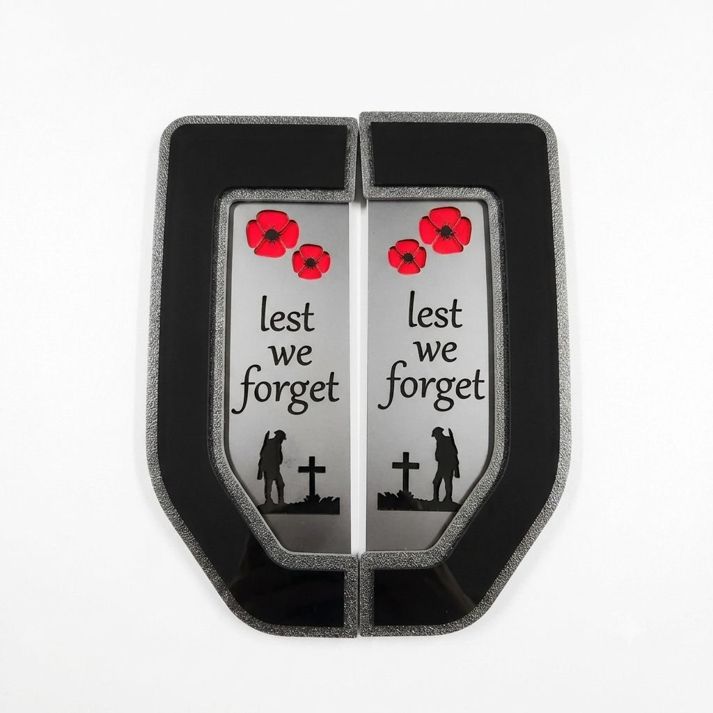 Veteran Lest We Forget Fender Badge Set - Fits 2017-2022 Ford® F250®, F350®, F450®