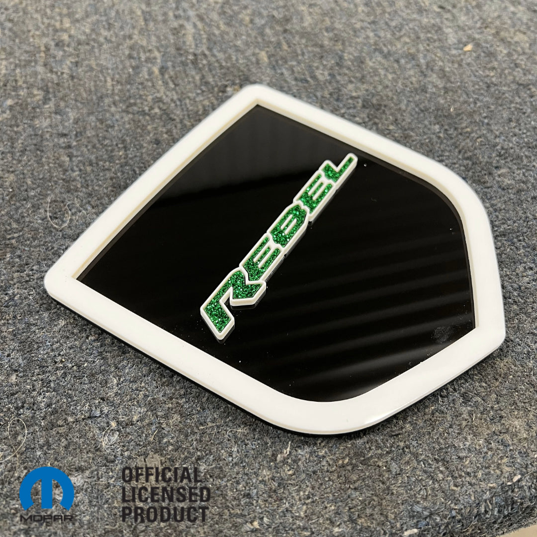 RAM® Rebel® TAILGATE BADGE - FITS 2009-2018 DODGE® RAM® TAILGATE -1500, 2500, 3500 - Choose your Colors - Officially Licensed Product