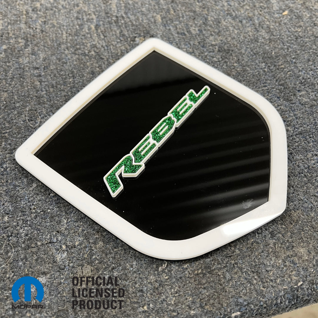 RAM® Rebel® TAILGATE BADGE - FITS 2009-2018 DODGE® RAM® TAILGATE -1500, 2500, 3500 - Choose your Colors - Officially Licensed Product