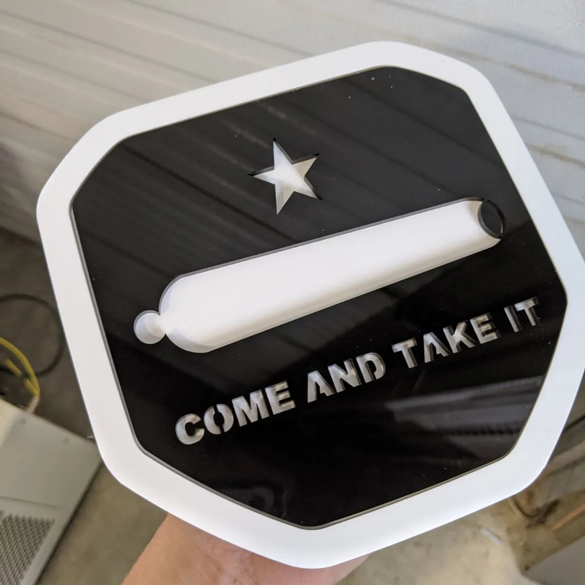 Badge « Venez et prenez-le » - Compatible avec les modèles Dodge® Ram® Tailgate 2019+ (5e génération) - 1500, 2500, 3500 - Noir et blanc