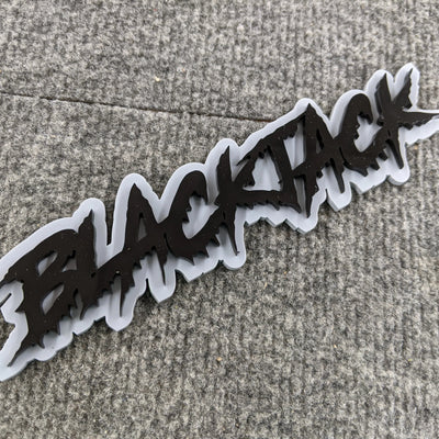 Custom Text Vehicle Badge - Drip Font - Dual Layer - Multiple Colors Choices Available