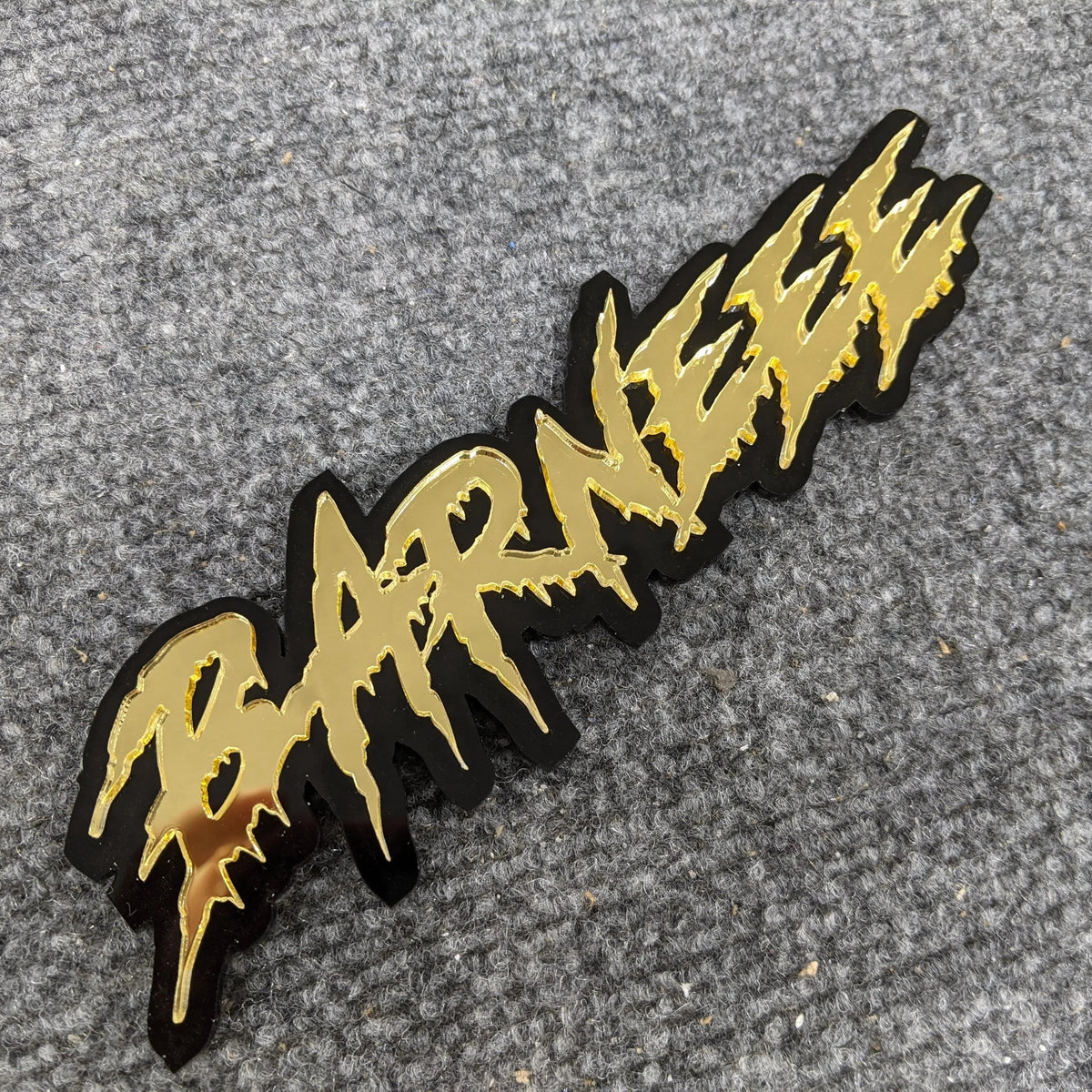 Custom Text Vehicle Badge - Drip Font - Dual Layer - Multiple Colors Choices Available