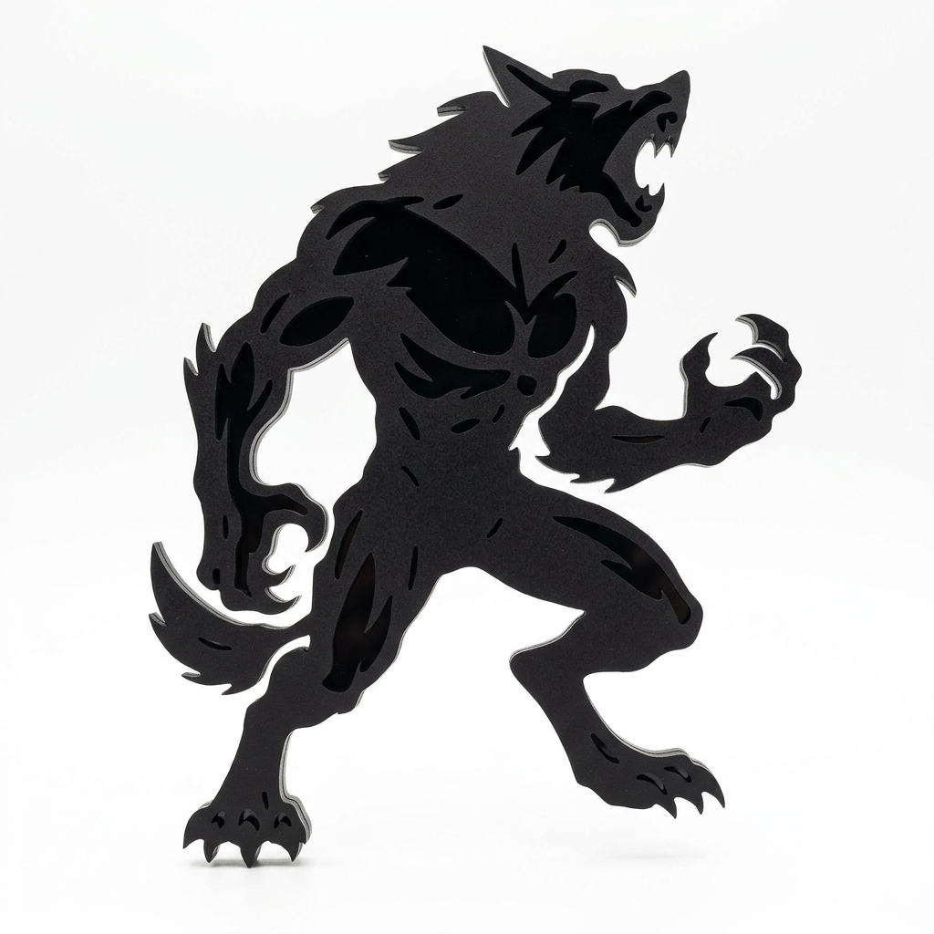 Werewolf - Matte black on Gloss Black Universal Badge