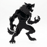 Werewolf - Matte black on Gloss Black Universal Badge