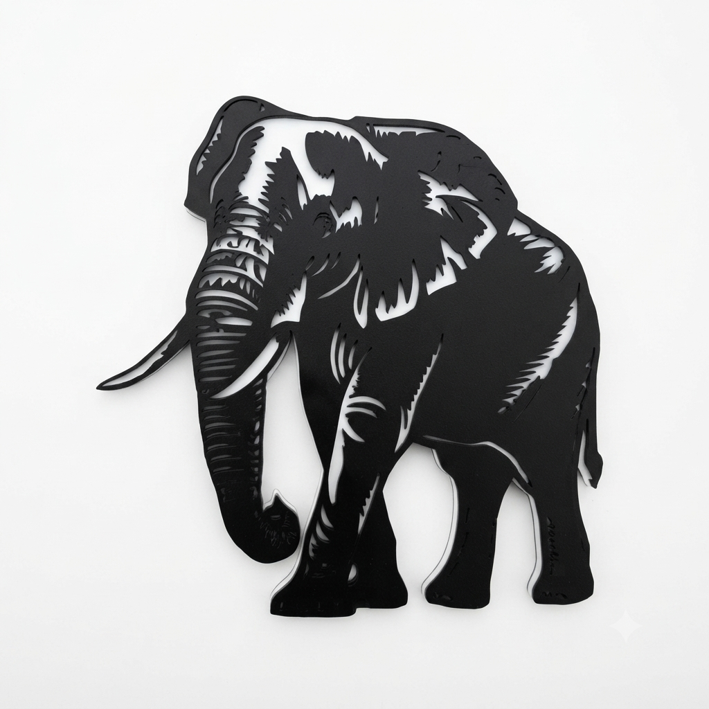 Elephant - Double Layer Universal Badge