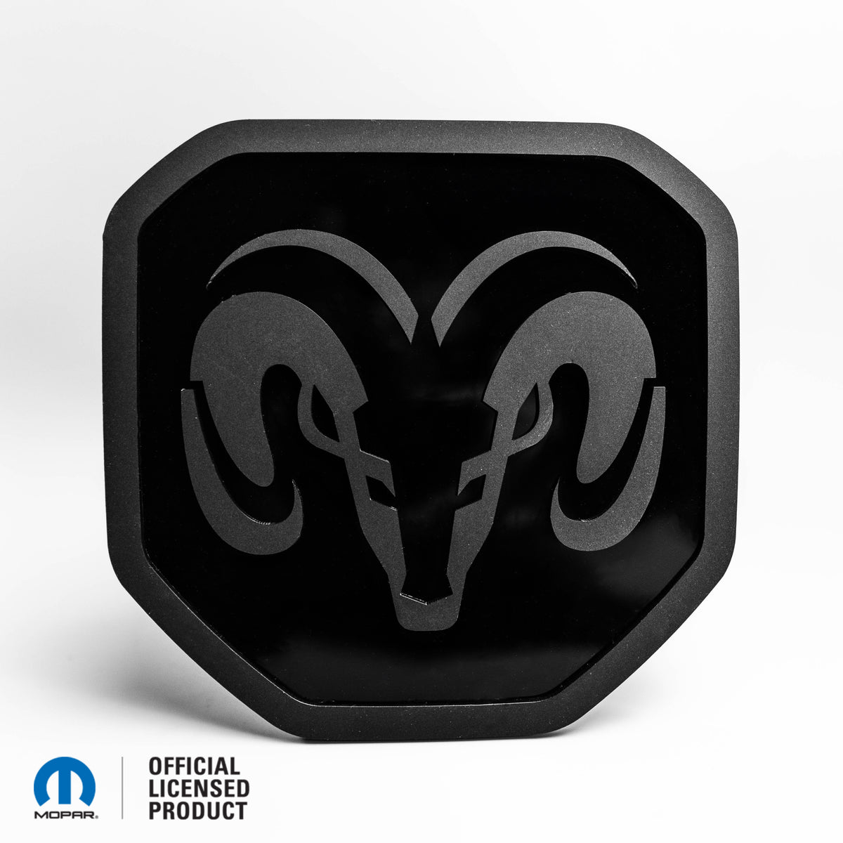 RAM® Head Logo Style 1 Tailgate Badge - Fits 2019+ RAM® Tailgate - 1500, 2500, 3500 - Matte on Gloss - Officially Licensed Product