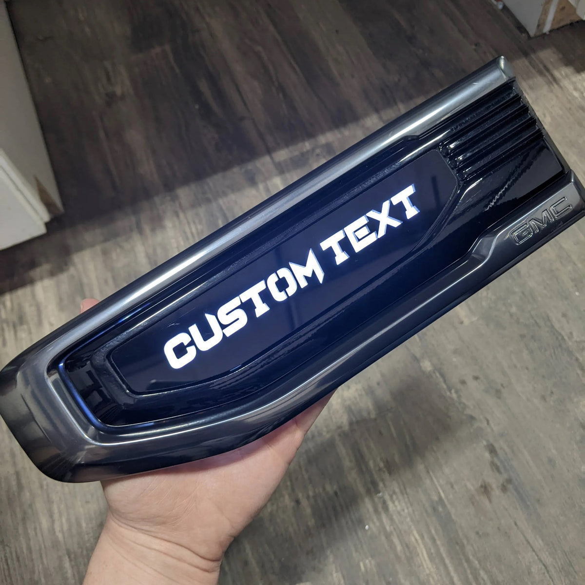 A custom text LED badge for the 2020-2024 GMC 1500.