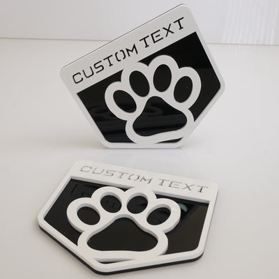 Fender Badge Pair - Custom Text Dog Paw - Fits 2021+ Bronco® Big Bend®