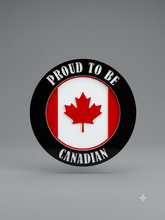 PROUD TO BE CANADIAN MEDALLION - RED, WHITE AND BLACK