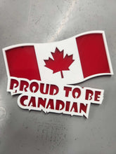 PROUD TO BE CANADIAN WITH FLAG - RED, AND WHITE