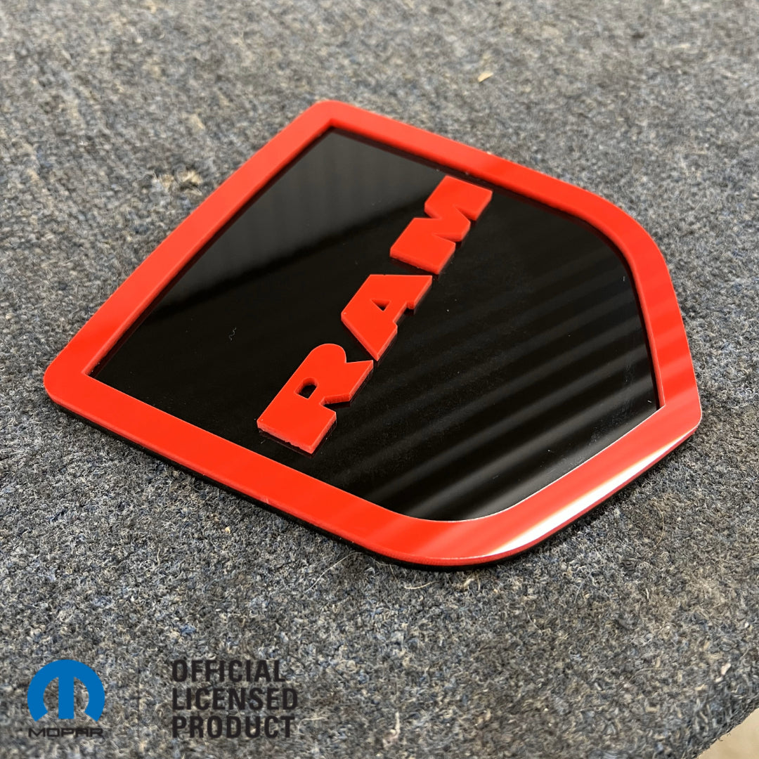 RAM® TAILGATE BADGE - FITS 2009-2018 DODGE® RAM® TAILGATE -1500, 2500, 3500 - Choose your Colors - Officially Licensed Product