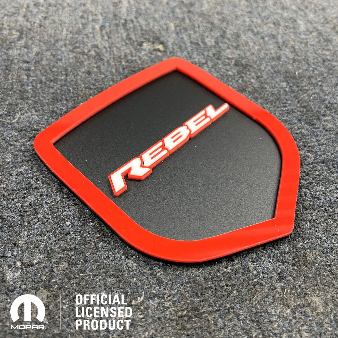 RAM® Rebel® TAILGATE BADGE - FITS 2009-2018 DODGE® RAM® TAILGATE -1500, 2500, 3500 - Choose your Colors - Officially Licensed Product