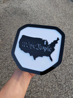 We The People Badge - Fits 2019+ (5th Gen) Dodge® Ram® - 1500, 2500, 3500 -Black on White