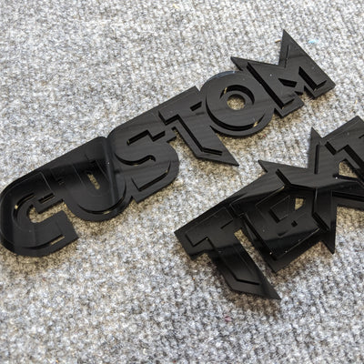 Custom Text Badge - Bold Font - Choose Your Colors