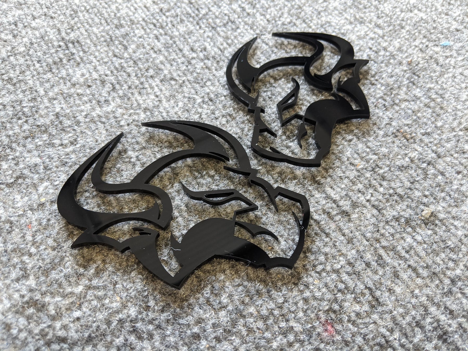 Bull Icon Badges - Pair - Black