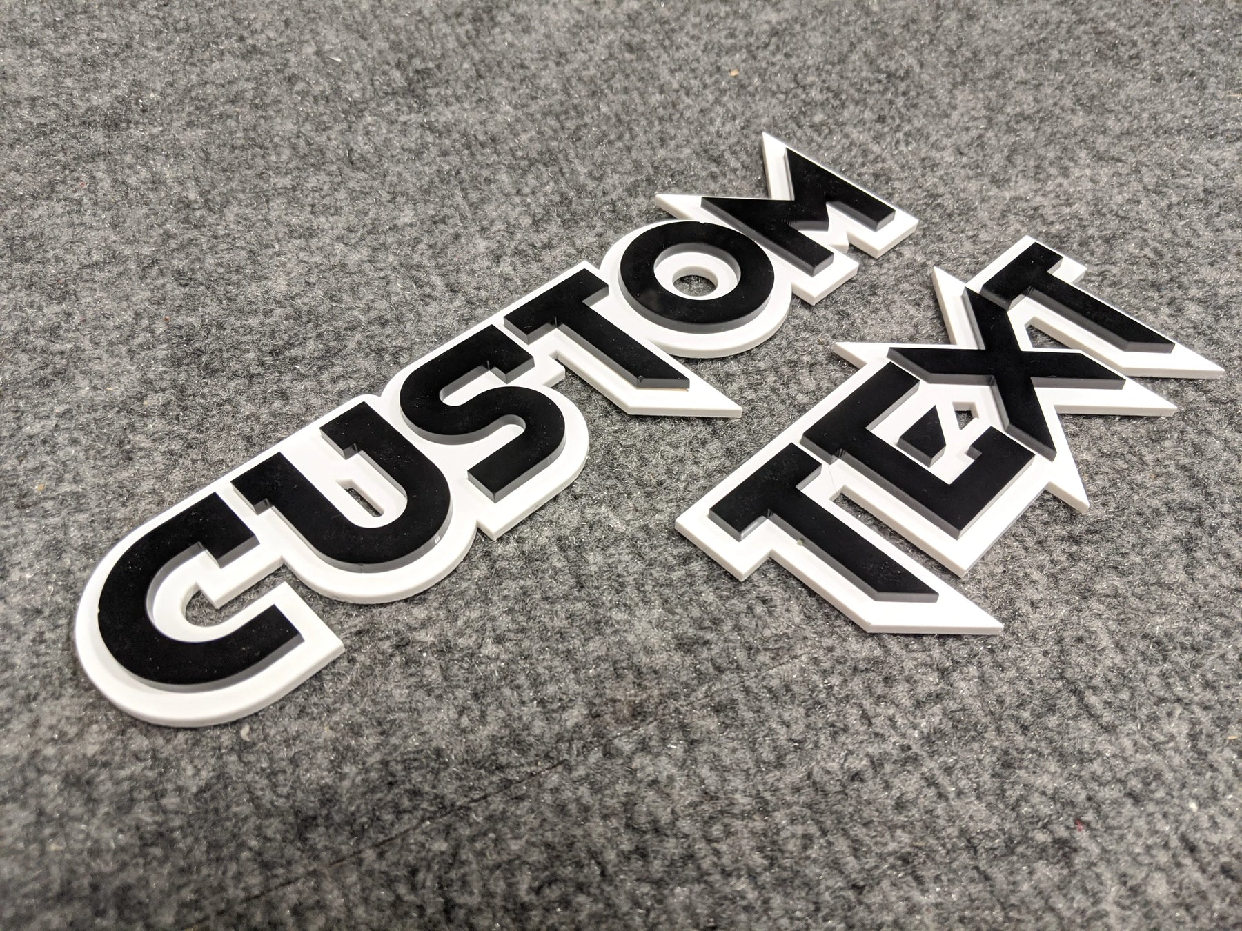 Custom Text Badge - Bold Font - Black on White