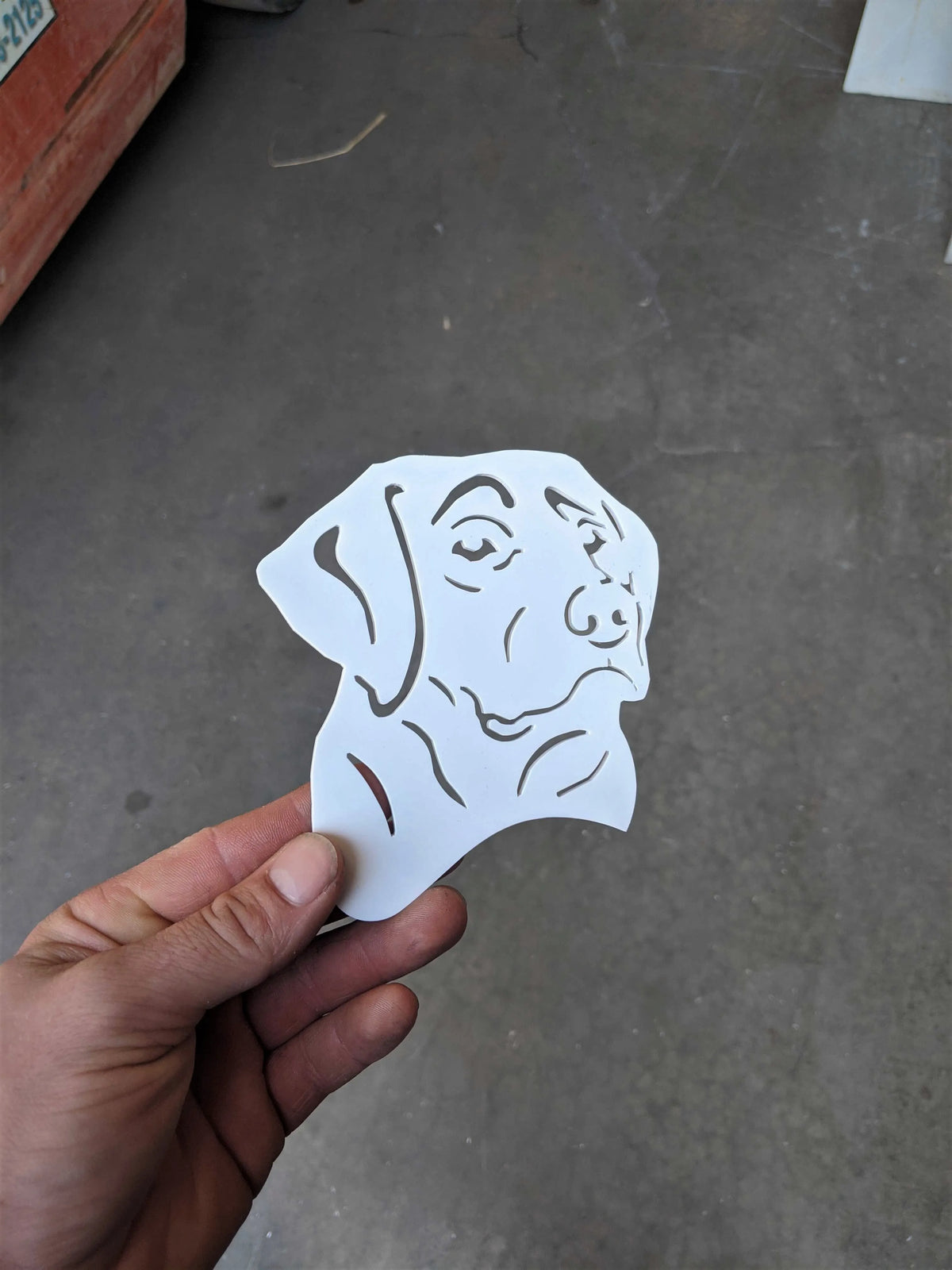 Labrador Head Badge - White