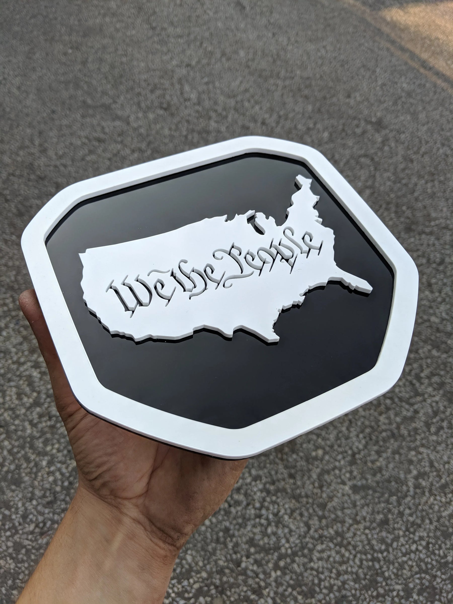 We The People Badge - Fits 2019+ (5th Gen) Dodge® Ram® - 1500, 2500, 3500 -White on Black