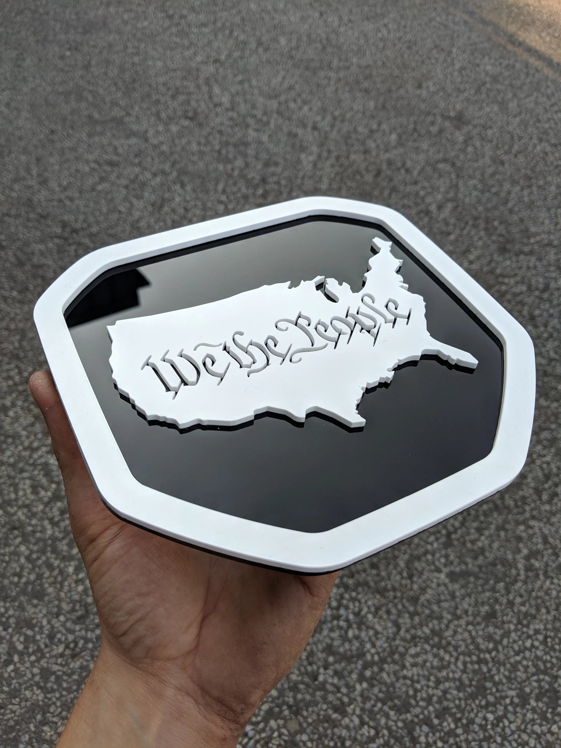 We The People Badge - Fits 2019+ (5th Gen) Dodge® Ram® - 1500, 2500, 3500 -White on Black