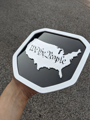 We The People Badge - Fits 2019+ (5th Gen) Dodge® Ram® - 1500, 2500, 3500 -White on Black