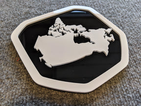 Canada Outline Badge - Fits 2019+ (5th Gen) Dodge® Ram® - 1500, 2500, 3500 -White on Black