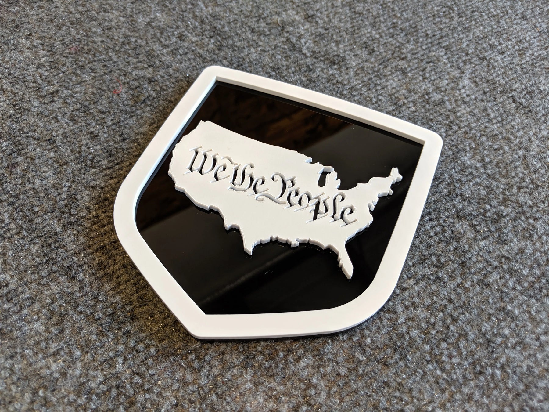 We The People Badge - Fits 2009-2018 Dodge® Ram® - 1500, 2500, 3500 -White on Black