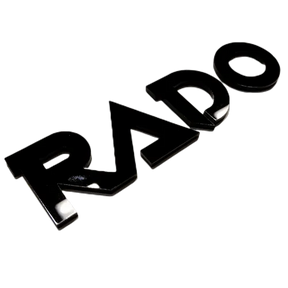 Rado Badge - Bold Font - One Layer - Black - Pair