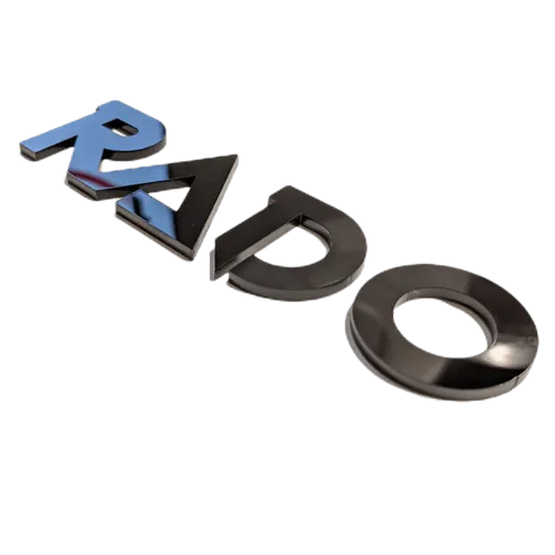 Rado Badge - Bold Font - One Layer - Black - Pair