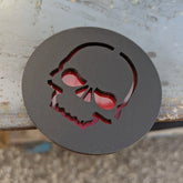 Skull Badge - Jeep® Trail Rated® Replacement Badge - Matte Black on Red