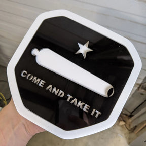 Come and Take It Badge - Fits 2019+ (5th Gen) Dodge® Ram® Tailgate -1500, 2500, 3500 - Black and White