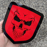 Skull Badge - Fits 2009-2012 Dodge® Ram® Grille -1500, 2500, 3500 - Red and Black Outline