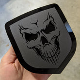 Skull Badge - Fits 2009-2012 Dodge® Ram® Grille -1500, 2500, 3500 - Black and Matte Black Outline