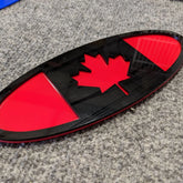 Canada Oval Badge - 9 inch - Black on Red (Multiple Vehicles)