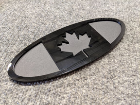 Canada Oval Badge - 9 inch - Black on Matte Black (Multiple Vehicles)