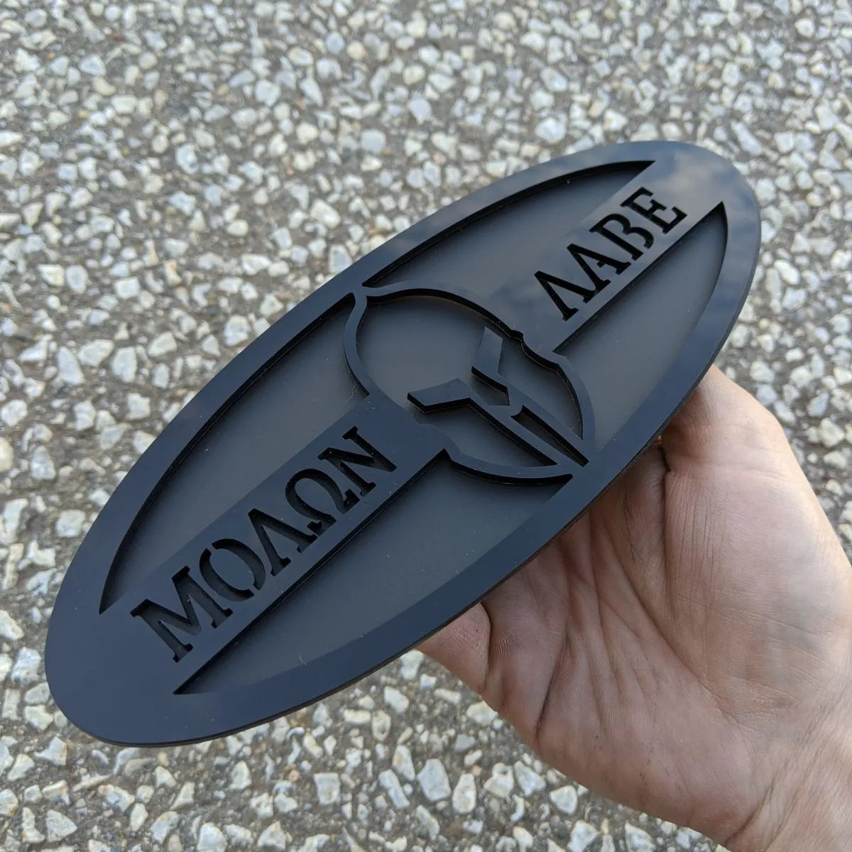 Molon Labe Badge - Fits 2015-2019 F150® Grille or Tailgate - Black on Matte Black