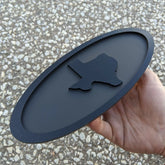 Texas Outline Oval Badge - 9 inch - Black on Matte Black (Multiple Vehicles)