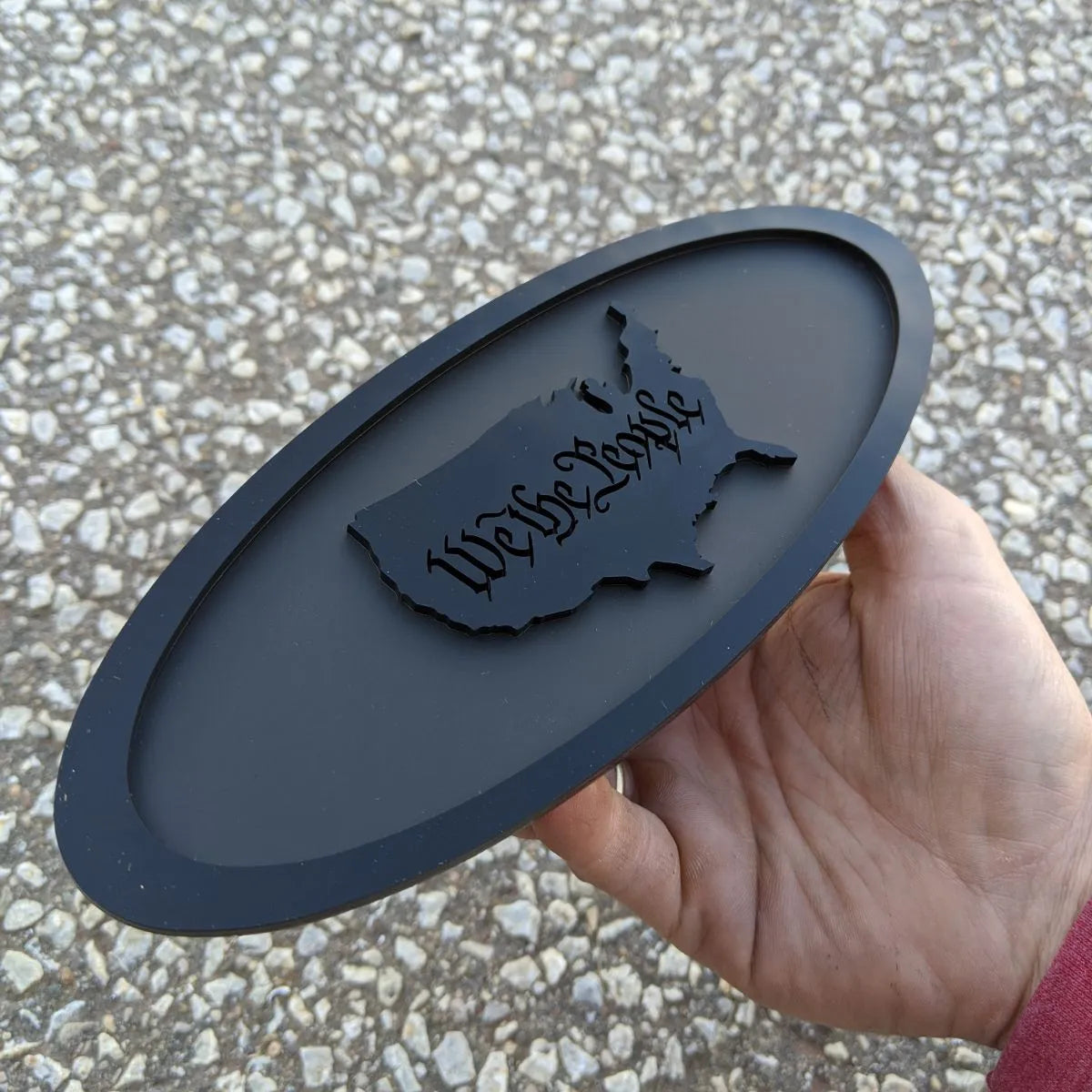 We the People Oval Badge - 9 inch - Black on Matte Black (Multiple Vehicles)