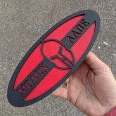 Molon Labe Badge - Fits 2015-2019 F150® Grille or Tailgate - Matte Black on Red