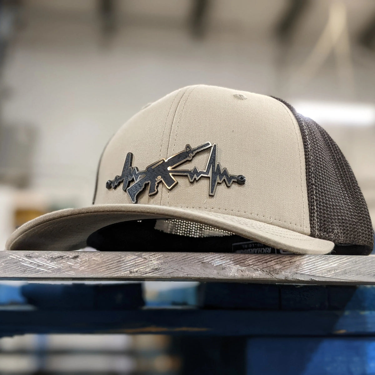 AR Heartbeat Badge Hat - Brushed Bronze and Black