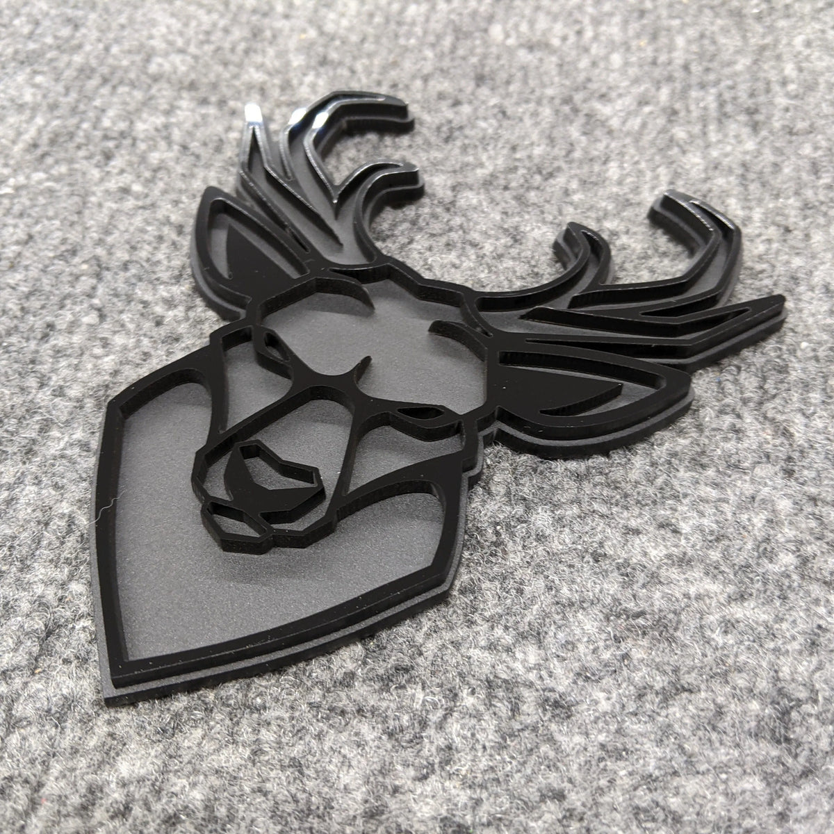 Deer Badge Icon Badges - Black on Matte Black