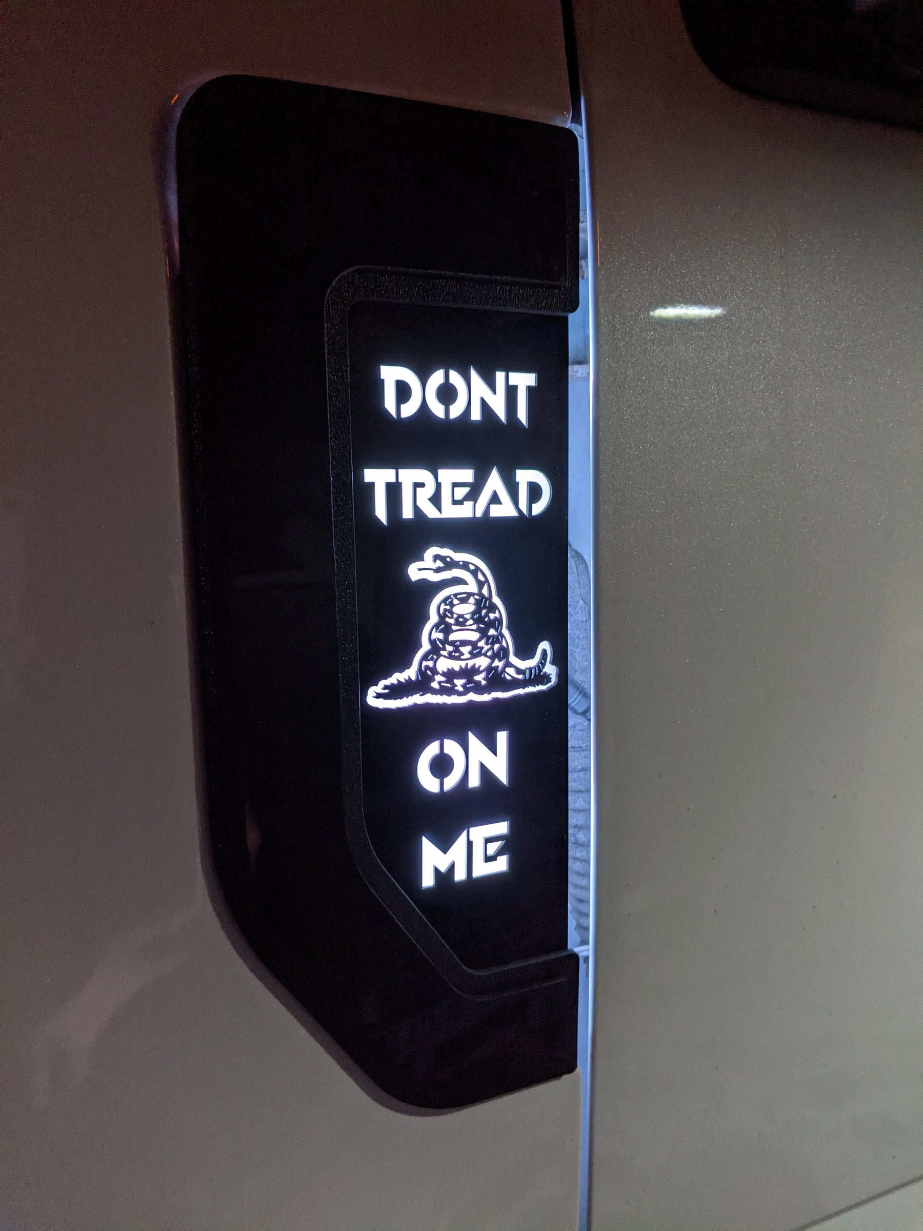 LED Don't Tread On Me Fender Badge Set - Fits 2017-2022 Ford® F250®, F350®, F450® - Black