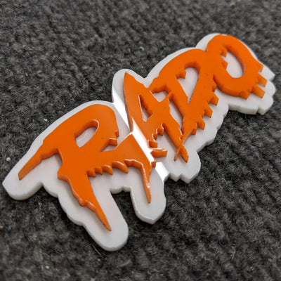Custom Text Vehicle Badge - Drip Font - Dual Layer - Multiple Colors Choices Available