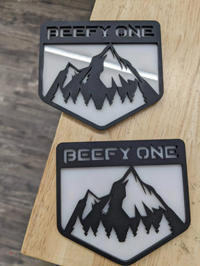 Fender Badge Pair - Custom Text Mountains - Fits 2021+ Bronco® or Bronco® Sport Big Bend® - Choose your Colors