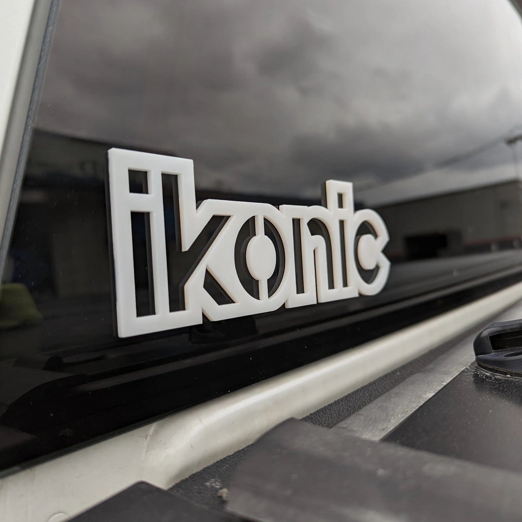 Raised Ikonic Window Badge - White