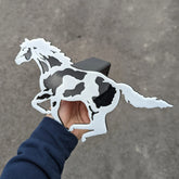 Horse Hitch Cover - White on Gloss Black