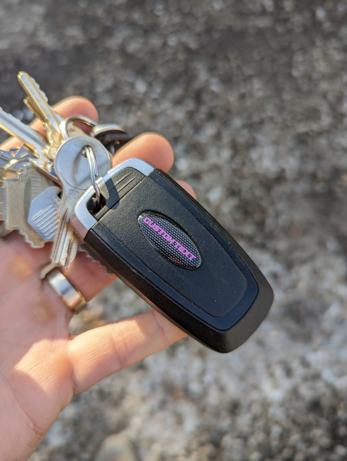 Custom Text Key Fob Overlay - Oval - Fits Many Ford® Vehicles - Multiple Colors Available