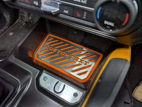 Console Storage Pocket Inlay Badge - Lines and Custom Text - Fits 2021+ Bronco® (Automatic) - Multiple Colors Available