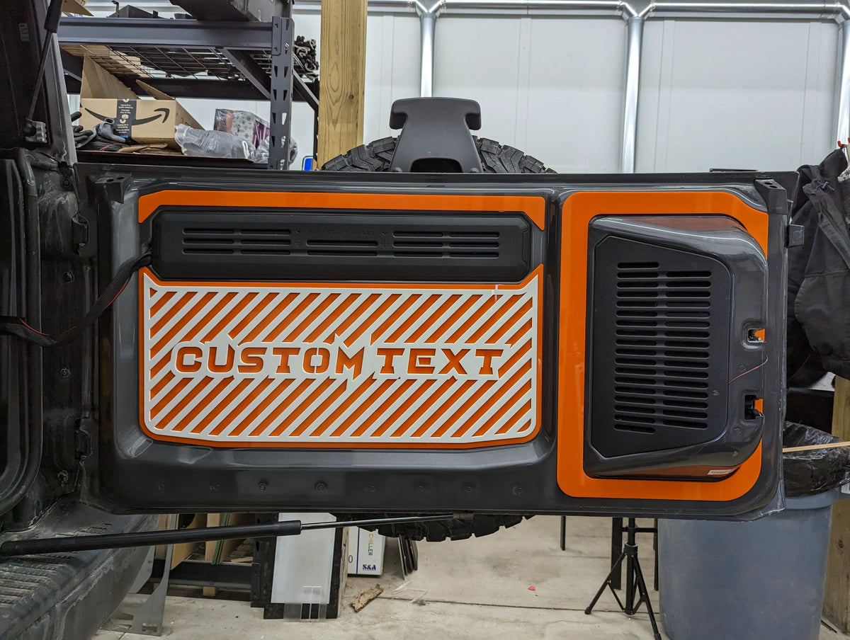 Tailgate Inside Accent Kit - Custom Text and Lines - Fits 2021+ Bronco® - Multiple Colors Available